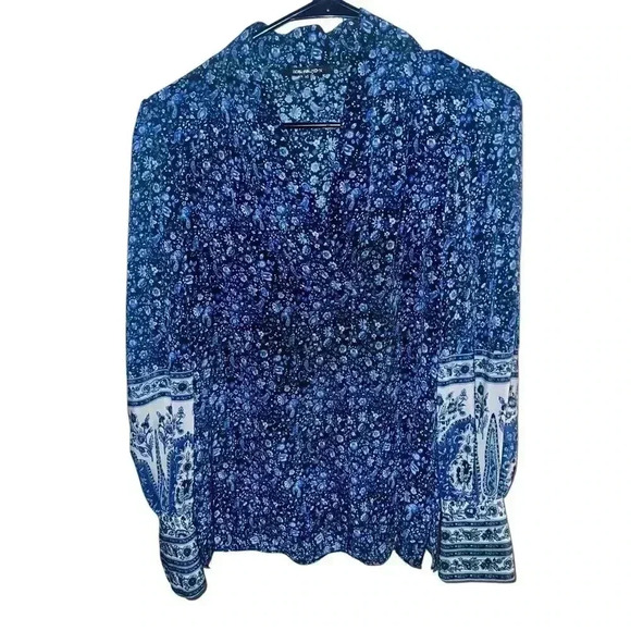 Kobi Halperin Silk Floral-Print Long Sleeve Sz xs Cottagecore V-neck Boho - Picture 4 of 7